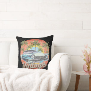 Rustic Vintage Car Summer Vacation Cushion
