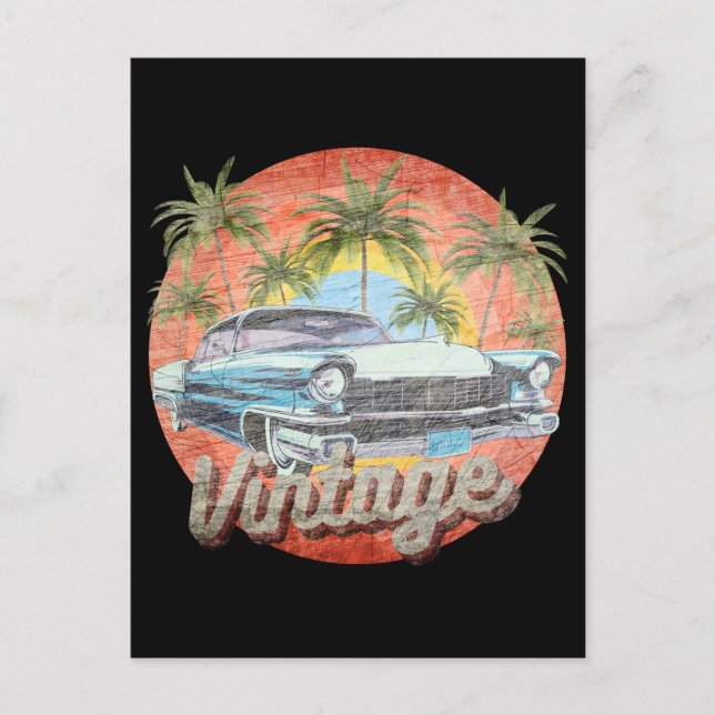 Rustic Vintage Car Summer Vacation Postcard (Front)
