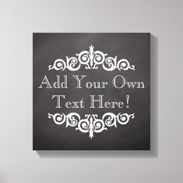 Rustic Vintage Chalkboard Custom Personalised Canvas Print (Front)