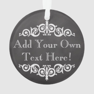 Rustic Vintage Chalkboard Custom Personalised Ornament