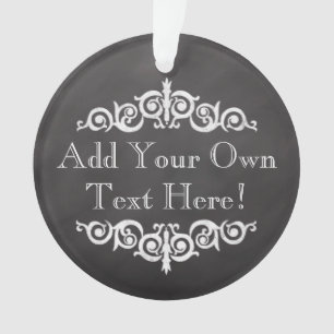 Rustic Vintage Chalkboard Custom Personalised Ornament