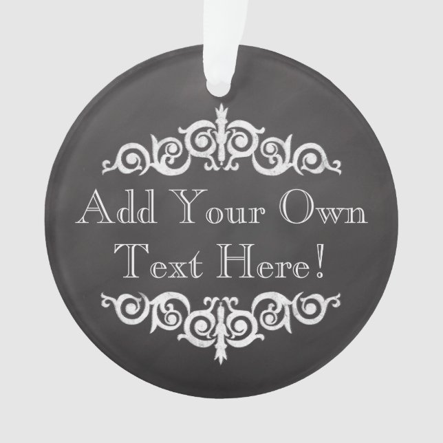 Rustic Vintage Chalkboard Custom Personalised Ornament (Front)