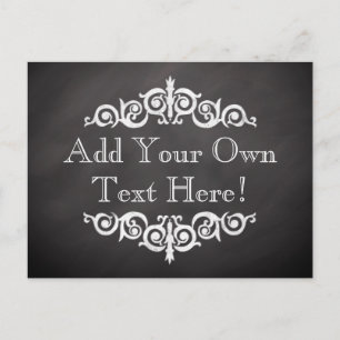 Rustic Vintage Chalkboard Custom Personalised Postcard