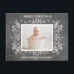 Rustic Vintage Chalkboard Photo Merry Christmas Holiday Postcard<br><div class="desc">Cute rustic vintage chalkboard "Merry Christmas" (or any greeting you would like) family photo greeting card personalised with a favourite photo and your family name.</div>