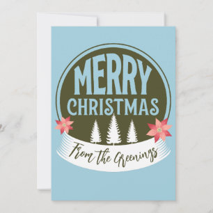 Rustic vintage Christmas traditional family Holiday Card