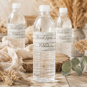 rustic vintage country  barnwood barn wedding  water bottle label