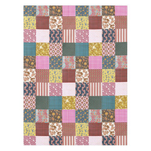 Rustic Vintage Country Patchwork Quilt Pattern   Tablecloth