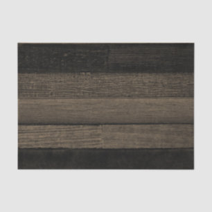 Rustic Vintage Country Sepia Black Wood Texture Tissue Paper