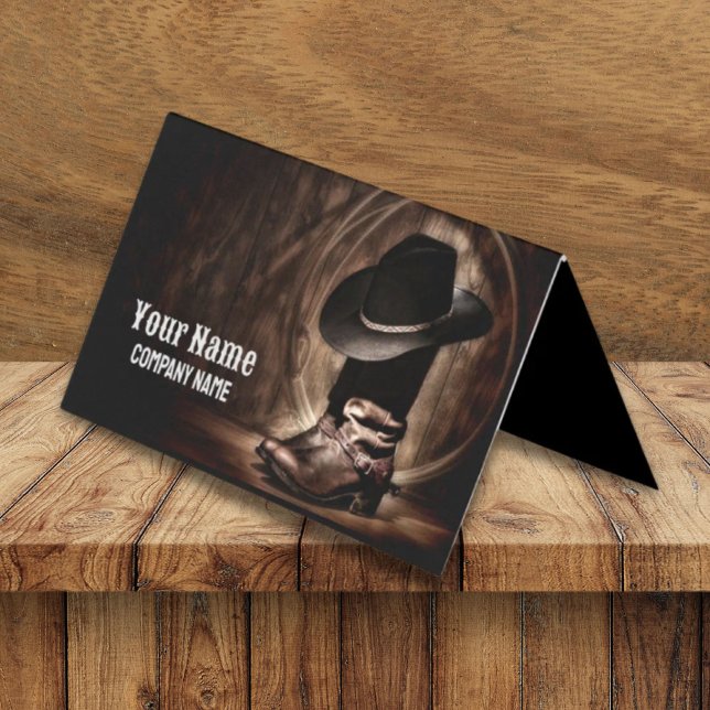 rustic vintage cowboy boots western country business card (rustic vintage cowboy boots western country business card)