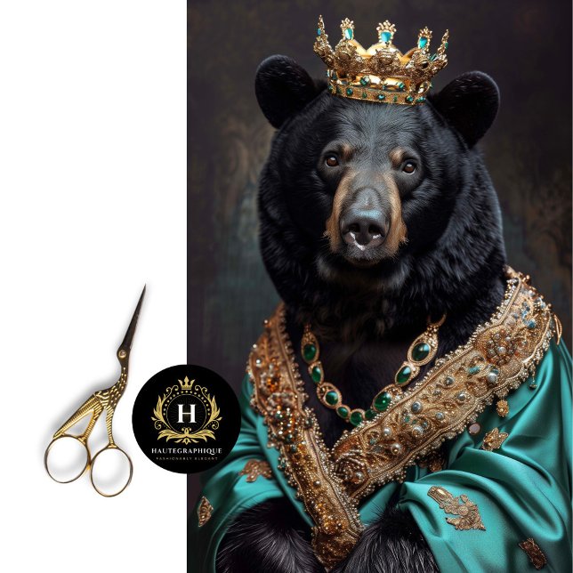 Rustic Vintage Crown King Bear Decoupage Tissue Paper (Creator Uploaded)