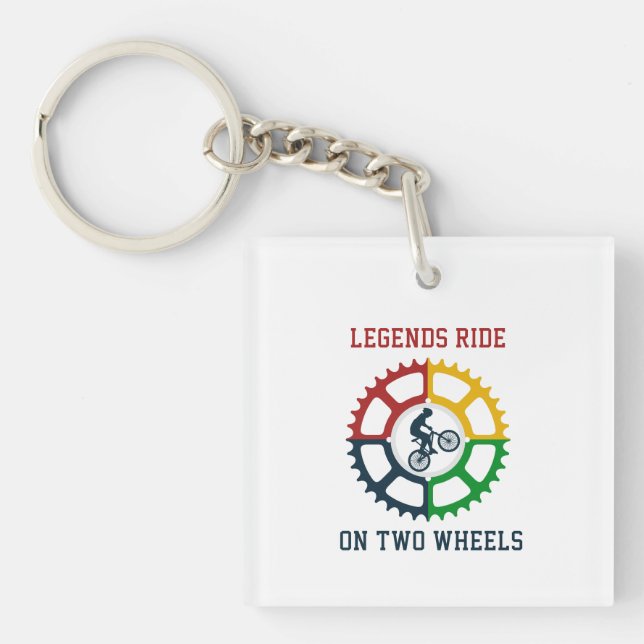 Rustic Vintage Cycling  Key Ring (Front)