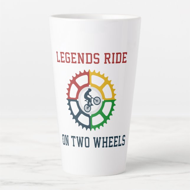 Rustic Vintage Cycling Latte Mug (Front)
