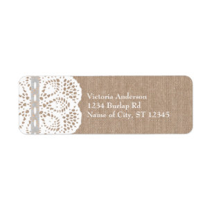 Rustic Vintage Doily Address Label