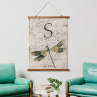 Rustic Vintage Dragonfly Monogram