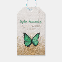 Rustic Vintage Emerald Green Gold Butterfly