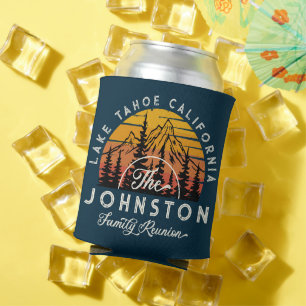 Rustic Vintage Family Reunion Retro Sunset Can Cooler