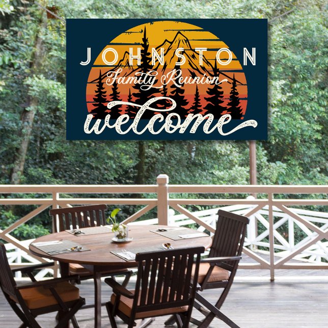 Rustic Vintage Family Reunion Retro Sunset Welcome Banner (Creator Uploaded)