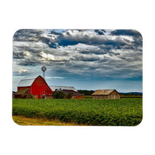 Rustic Vintage Farm Growing Soybeans Magnet