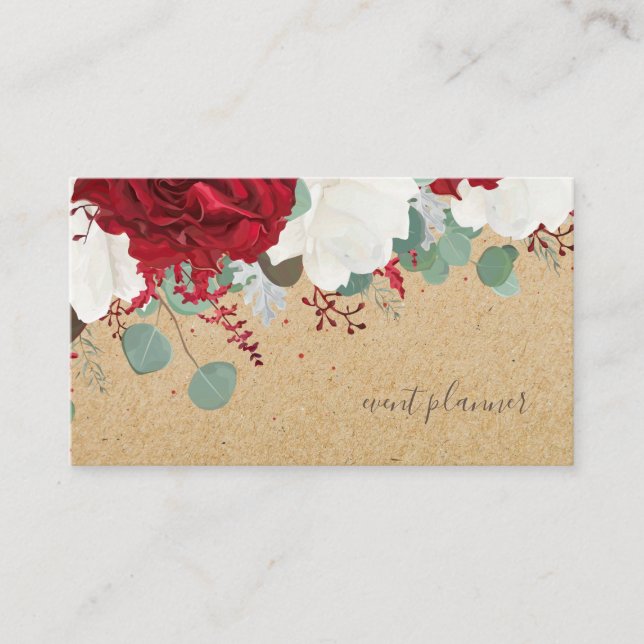 Rustic Vintage Floral Business Card (Front)
