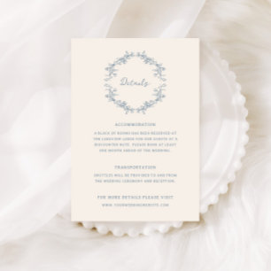 Rustic Vintage Floral Frame Wedding Details Enclosure Card