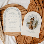 Rustic Vintage Floral Line Art Arch Wedding Invitation<br><div class="desc">Elevate your wedding celebration with our arch shaped wedding invitation, designed to encapsulate the delicate balance of vintage charm and rustic elegance. This exquisite invitation is perfect for couples who appreciate the artistry of timeless design, offering a captivating introduction to your special day. The invitation's unique arch silhouette provides a...</div>