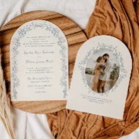 Rustic Vintage Floral Line Art Arch Wedding