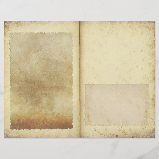 Rustic Vintage Floral Parchment Style Journal Page (Front)
