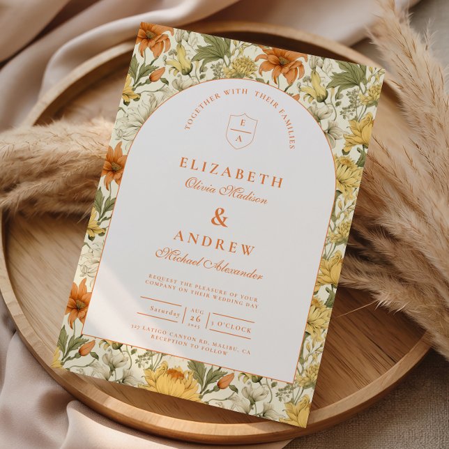 Rustic Vintage Floral Wedding Invitation (Creator Uploaded)