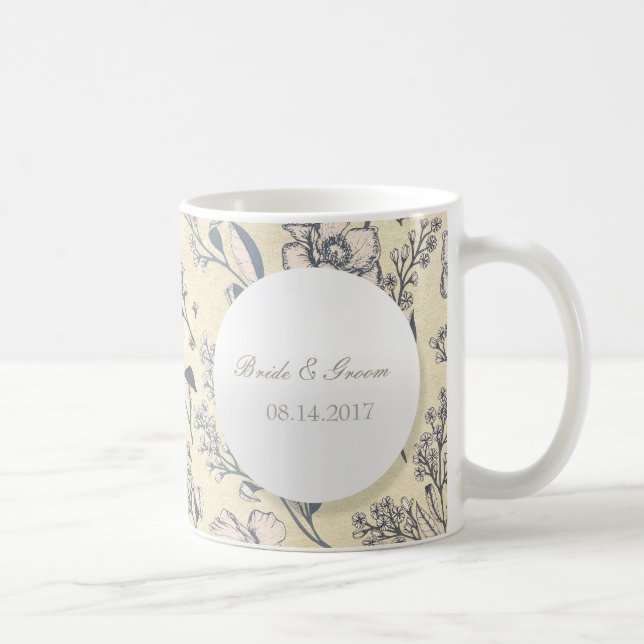 Rustic Vintage Flower Floral Wedding Coffee Mug (Right)