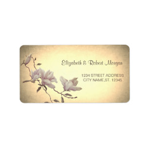 Rustic Vintage Flower,Magnolia Wedding Label