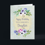 Rustic Vintage Flowers Daughter Birthday Card<br><div class="desc">Birthday card for daughter with rustic vintage flowers and lace and thoughtful verse.</div>