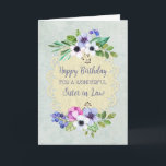 Rustic Vintage Flowers Sister in Law Birthday Card<br><div class="desc">Birthday card for sister in law with rustic vintage flowers and lace and thoughtful verse.</div>