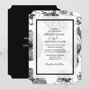 Rustic Vintage Flowers Wedding Invitations