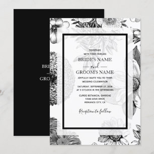 Rustic Vintage Flowers Wedding Invitations