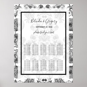 Rustic Vintage Flowers Wedding Seating Chart