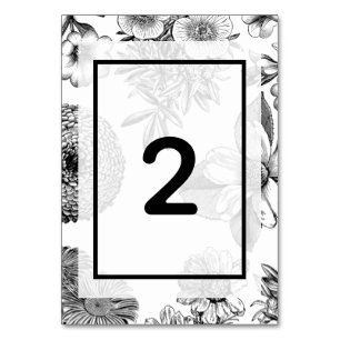 Rustic Vintage Flowers Wedding Table Number
