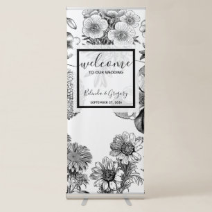 Rustic Vintage Flowers Wedding Welcome Sign