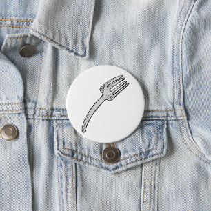 Rustic Vintage Fork Retro Cutlery 7.5 Cm Round Badge