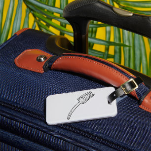 Rustic Vintage Fork Retro Cutlery Luggage Tag