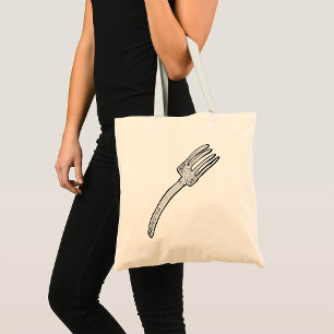 Rustic Vintage Fork Retro Cutlery Tote Bag