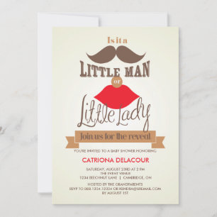 Rustic Vintage Gender Reveal Baby Shower Invitation