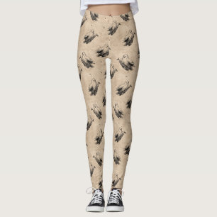 Rustic Vintage Ghost Pattern (2) Leggings