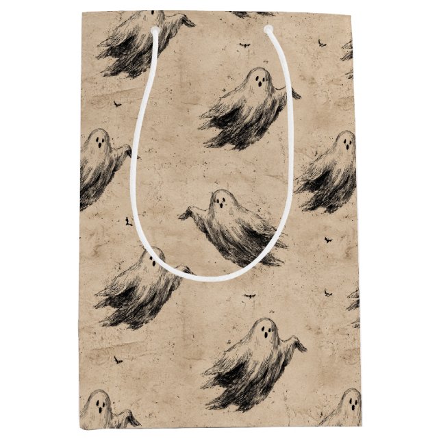 Rustic Vintage Ghost Pattern (2) Medium Gift Bag (Front)