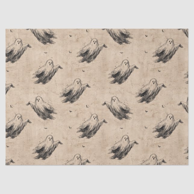 Rustic Vintage Ghost Pattern (2) Tissue Paper (Front)