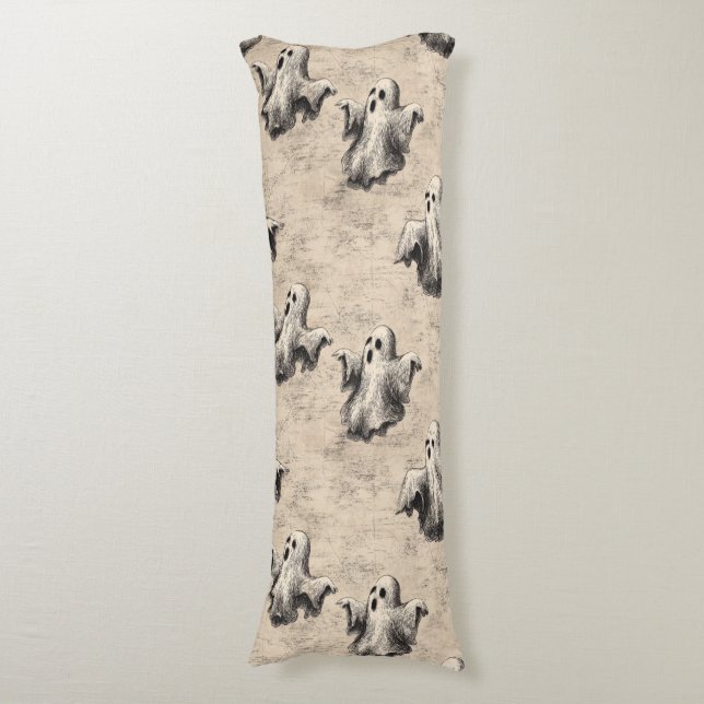 Rustic Vintage Ghost Pattern Body Cushion (Front Vertical)