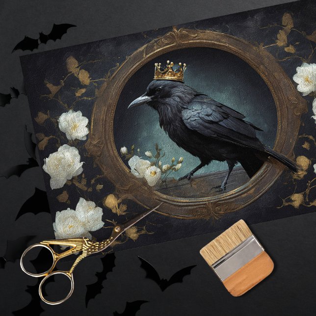 Rustic Vintage Gothic Crow Decoupage Tissue Paper (Creator Uploaded)