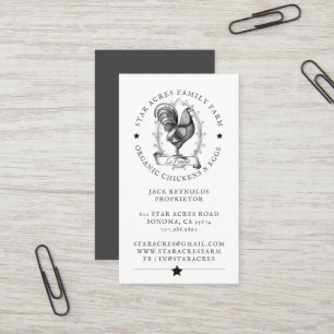 Rustic Vintage Hen Chicken Poultry Farm Business Card