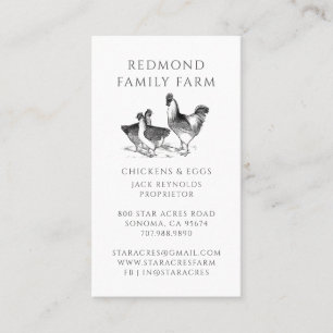 Rustic Vintage Hens Farm  Business Card