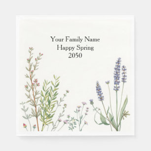 Rustic Vintage Herb Garden Rosemary Thyme Lavender Napkin