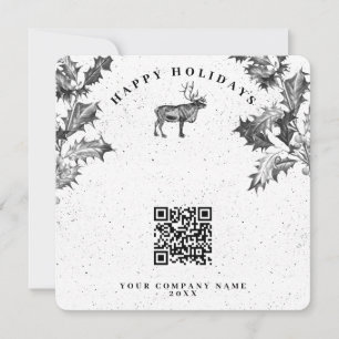 Rustic Vintage Holiday Business QR Code Christmas